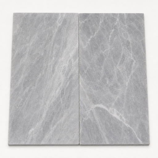 Icelandic Blue Sky 12x24x2 Sandblasted Marble Paver close-up