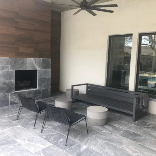 Icelandic Blue Sky 16x24 Sandblasted & Brushed Marble Paver