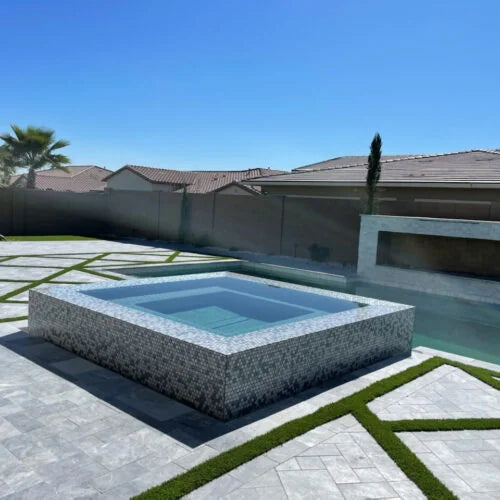 Icelandic Blue Sky 16x24 Sandblasted & Brushed Marble Paver