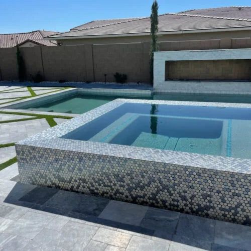 Icelandic Blue Sky 16x24 Sandblasted & Brushed Marble Paver