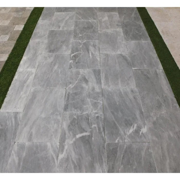 Icelandic Blue Sky 16x24x2 Tumbled Marble Single Bullnose Pool Coping