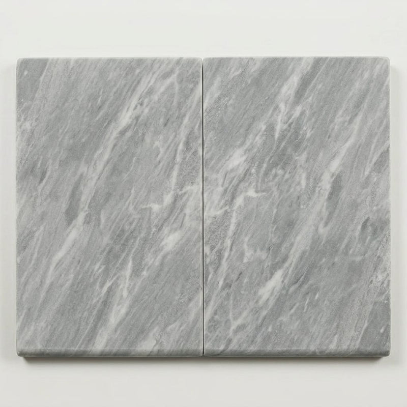 Icelandic Blue Sky 16x24x2 Tumbled Marble Single Bullnose Pool Coping close-up