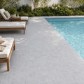 Icelandic Blue Sky 6x6 Sandblasted Marble Paver — Backyard pool deck