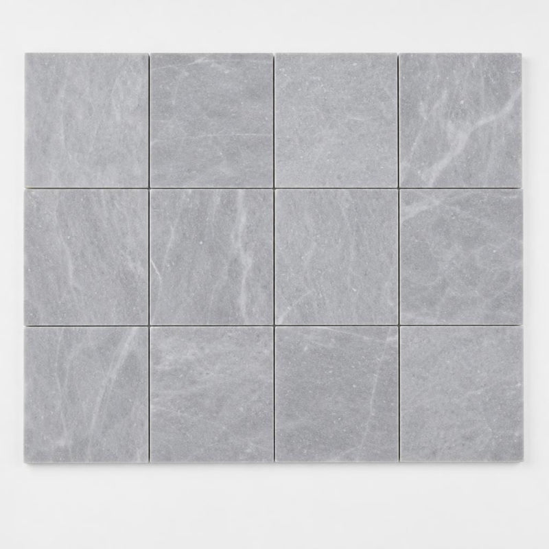 Icelandic Blue Sky 6x6 Sandblasted Marble Paver close-up
