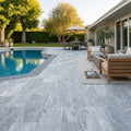Icelandic Blue Sky Marble Paver 12x24 Tumbled 2 inch — Backyard pool deck