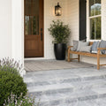 Icelandic Blue Sky Marble Paver 12x24 Tumbled 2 inch — Front Yard front porch