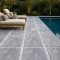 Icelandic Blue Sky Marble Paver 16x16 Tumbled 1.25 inch — Backyard pool deck