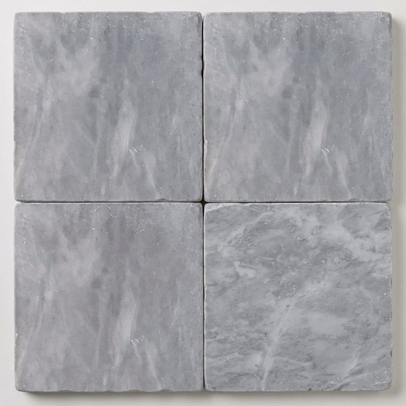 Icelandic Blue Sky Marble Paver 16x16 Tumbled 1.25 inch close-up