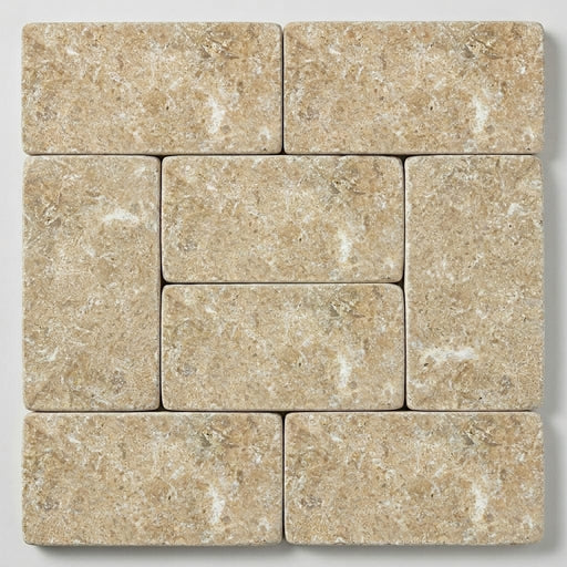 Blue Sky Marble Paver, Icelandic, 6x12 Tumbled, 1.25 in close-up
