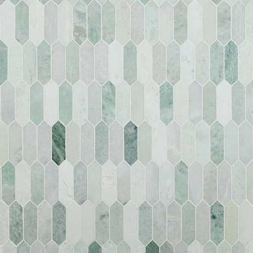 Icelandic Green Picket Polished Marble Mosaic Tile