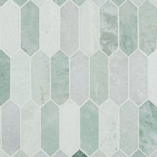 Icelandic Green Picket Polished Marble Mosaic Tile