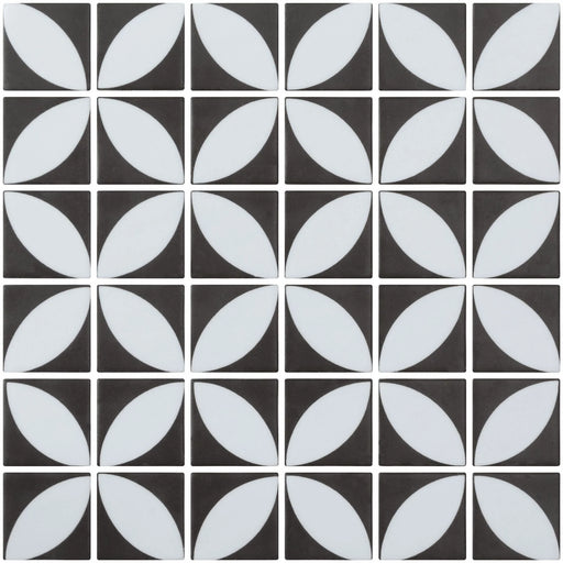 Icon Penta Azalea Black 2x2 Matte Glass Mosaic