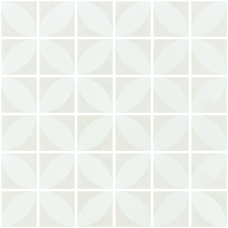 Icon Penta Azalea Cream 2x2 Matte Glass Mosaic