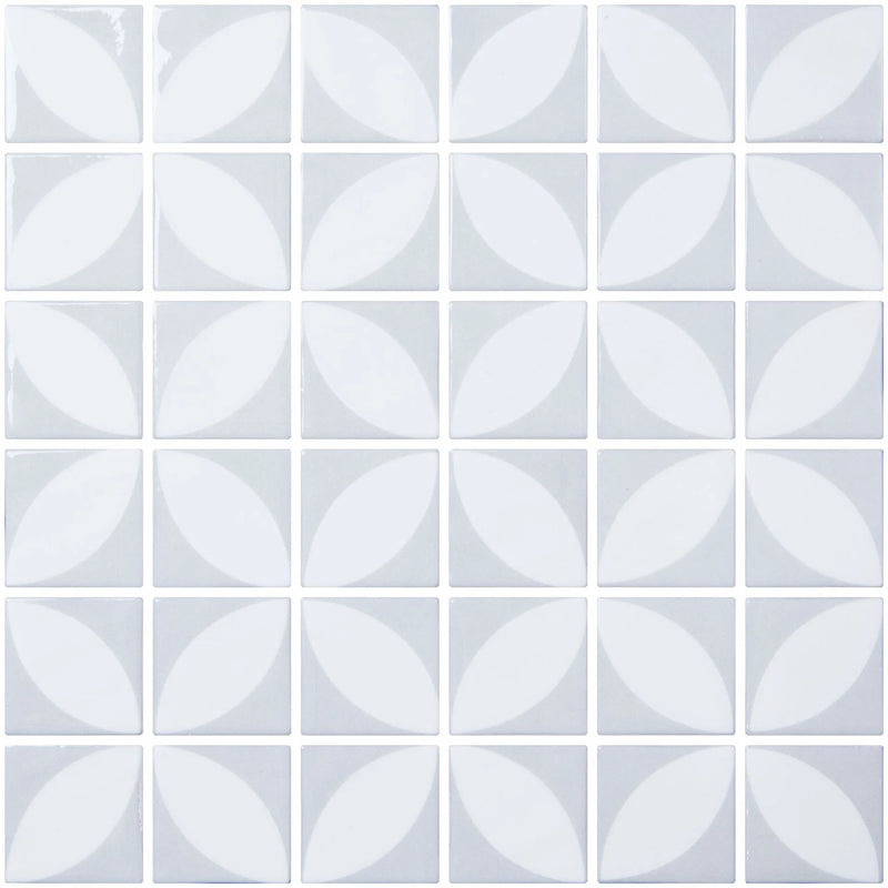 Icon Penta Azalea Light Grey 2x2 Matte Glass Mosaic
