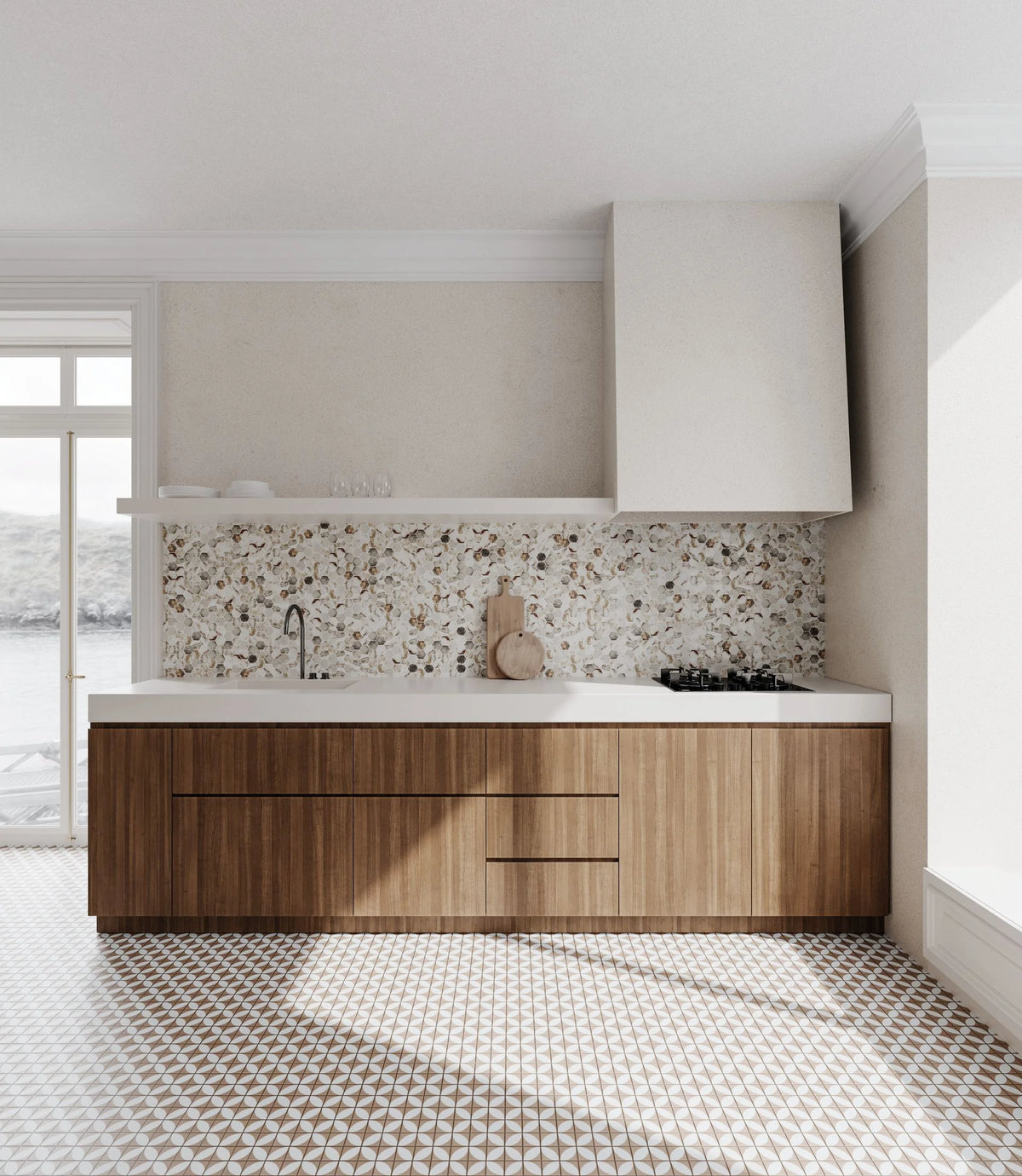 Icon Penta Azalea Moka 2x2 Matte Glass Mosaic — Solidshape