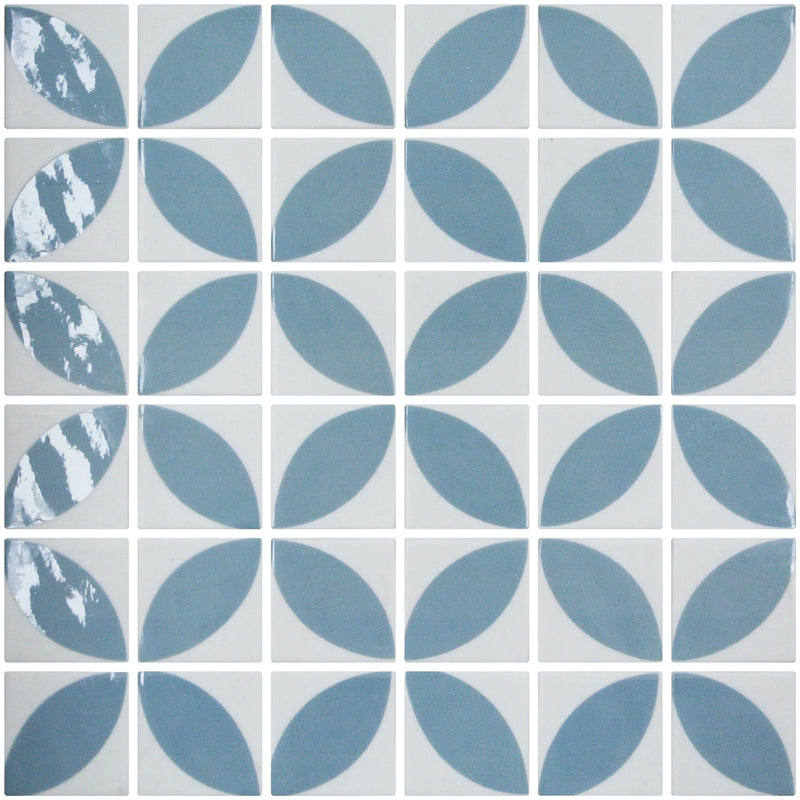 Icon Penta Dahlia Alice MS Blue 2x2 Matte-Gloss Glass Mosaic