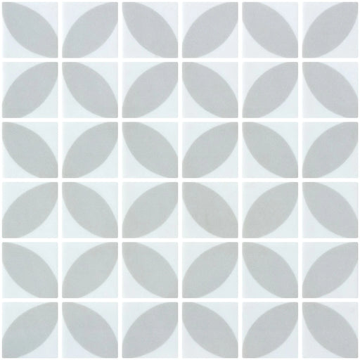 Icon Penta Dahlia Light Grey 2x2 Matte Glass Mosaic