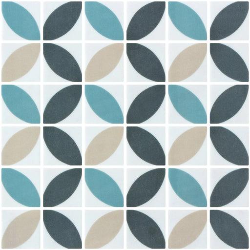 Icon Penta Dahlia Mix Blue 2x2 Matte Glass Mosaic