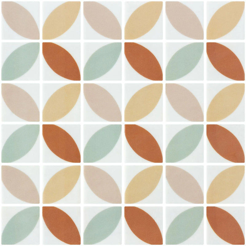 Icon Penta Dahlia Mix Orange 2x2 Matte Glass Mosaic