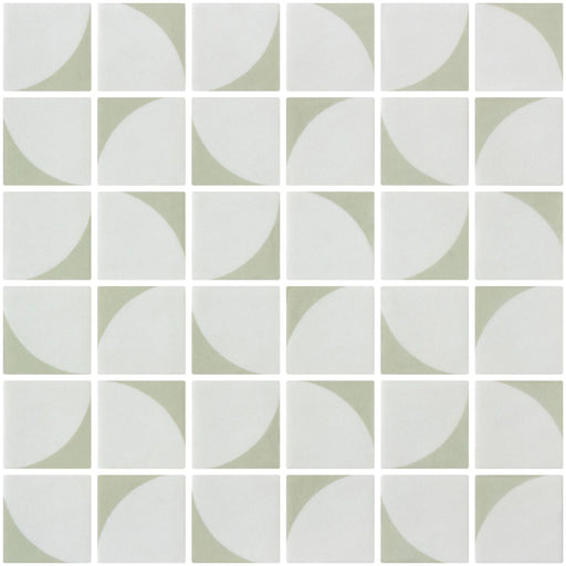 Icon Penta Memphis Cream 2x2 Matte-Gloss Glass Mosaic Tile