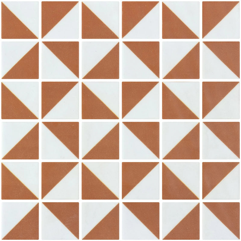 Icon Penta Origami Ginger 2x2 Matte Glass Mosaic Tile