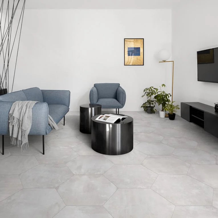 Icon Silver 20x24 Hexagon Matte Porcelain Tile