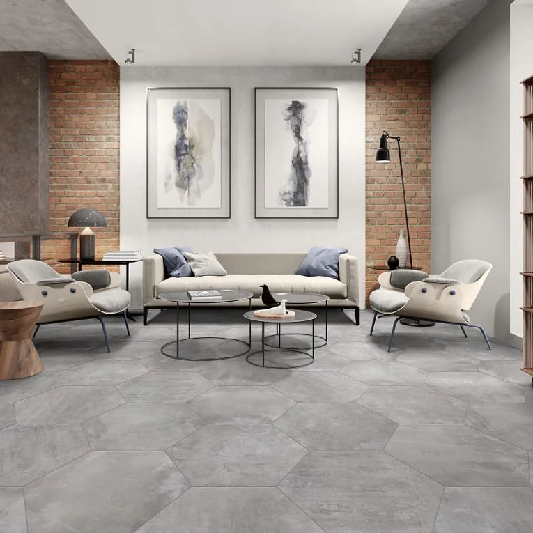 Icon Series Smoke 20x24 Hexagon Matte Porcelain Tile