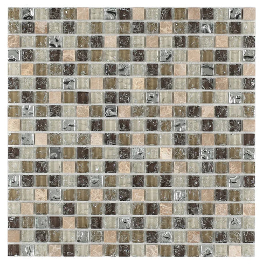 Icy Grey Mini Glass and Stone Mosaic