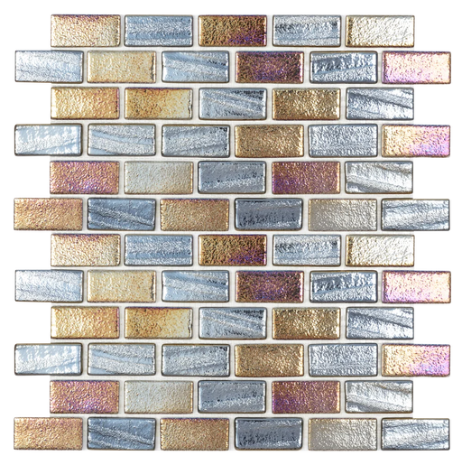 Illusions Black 12 1x2 Glass Mosaic Tile