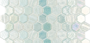 Illusions Light Green 12x12 Hexagon Glass Mosaic Tile
