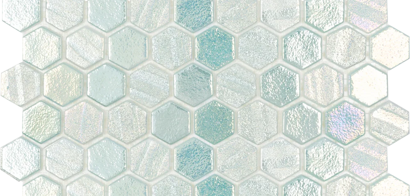 Illusions Light Green 12x12 Hexagon Glass Mosaic Tile