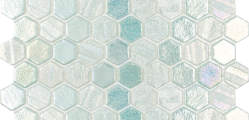 Illusions Light Green 12x12 Hexagon Glass Mosaic Tile