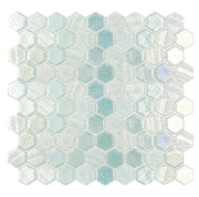 Illusions Light Green 12x12 Hexagon Glass Mosaic Tile