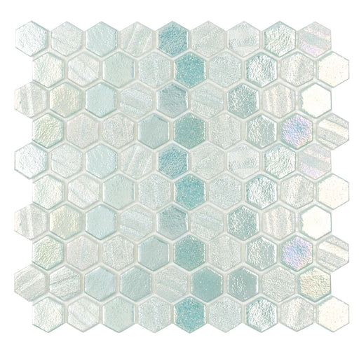 Illusions Light Green 12x12 Hexagon Glass Mosaic Tile
