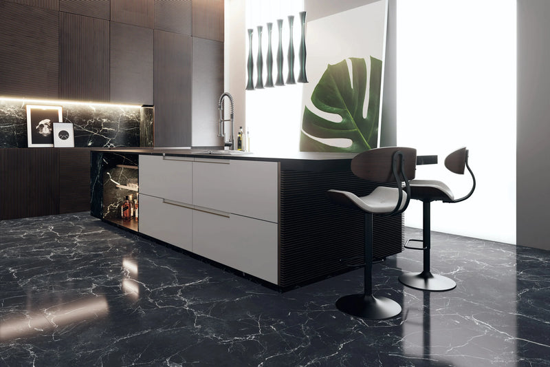 Port Noir Black 24x48 Glazed Porcelain Tile