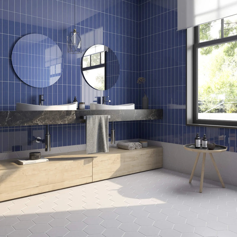 Block Azul Bright 2x10 Glazed Porcelain Tile