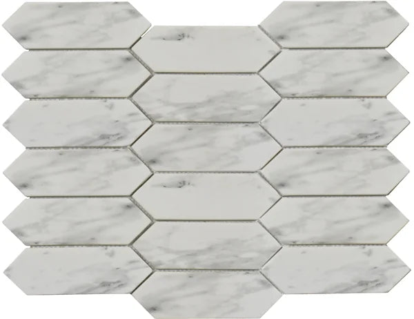 Rockart Marble Picket 10.9x9.5 Natural Stone & Glass Mosaic