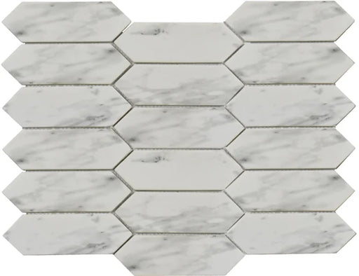 Rockart Marble Picket 10.9x9.5 Natural Stone & Glass Mosaic