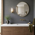 Inca Gray Basalt Tile 12x24 Honed — Bathroom vanity wall