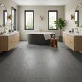 Inca Gray Basalt Tile 12x24 — Bathroom floor