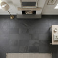 Indian Black Limestone Natural 16 x 24 x 2 Limestone Wall Cap Cap 16x24 tile — Living Room floor