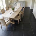 Indian Black Limestone Natural 21 x 21 x 2 Limestone Column Cap Cap 20x20 tile — Dining Room floor