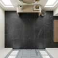 Indian Black Limestone Natural 21 x 21 x 2 Limestone Column Cap Cap 20x20 tile — Foyer floor