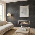 Indian Black Limestone Natural 24 x 24 x 2 Limestone Column Cap Cap 24x24 tile — Living Room feature wall