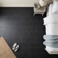 Indian Black Limestone Natural 8 x 24 x 2 Limestone Wall Cap Cap 8x24 tile — Bedroom floor