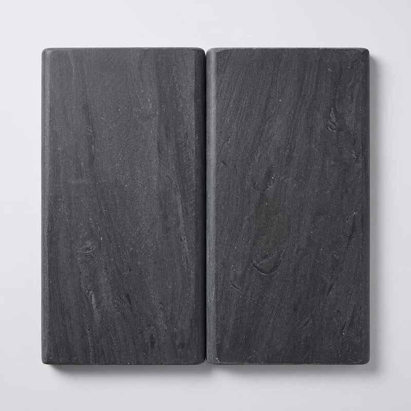 Indian Black Limestone Tumbled & Brushed 12 x 24 x 1.25 Bullnose Coping 12x24 close-up