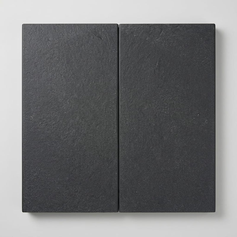 Indian Black Limestone Tumbled & Brushed 12 x 24 x 2 Modern Coping 12x24 close-up
