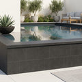 Indian Black Limestone Tumbled & Brushed 12 x 24 x 2 Modern Coping 12x24 pool coping — Swimming Pool raised bond beam cap