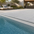 Indian Black Limestone Tumbled & Brushed 16 x 24 x 2 Bullnose Coping 16x24 pool coping — Swimming Pool pool edge drop-face coping