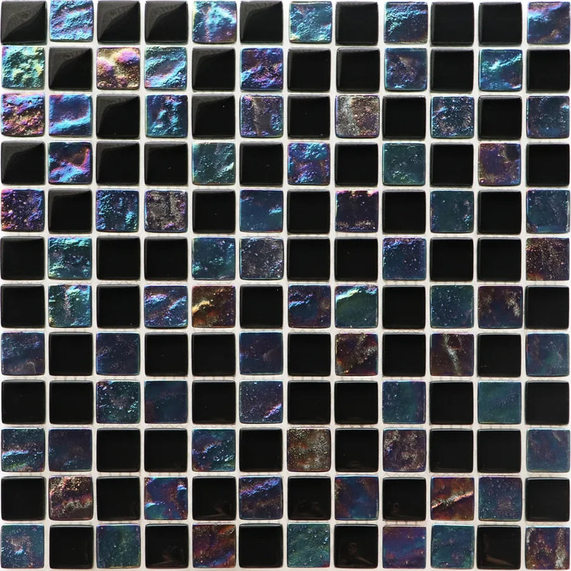 Inspire Black 11 12x12 1x1 Gloss Glass Mosaic Tile